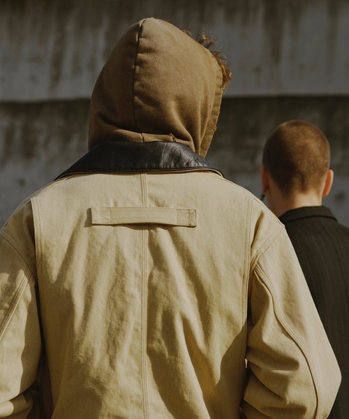 Jieda（ジエダ）の「LEATHER COLLAR FADE COVERALL（カバーオール・メンズ・ブラック/ベージュ/カーキ・1/2）」の5枚目の写真