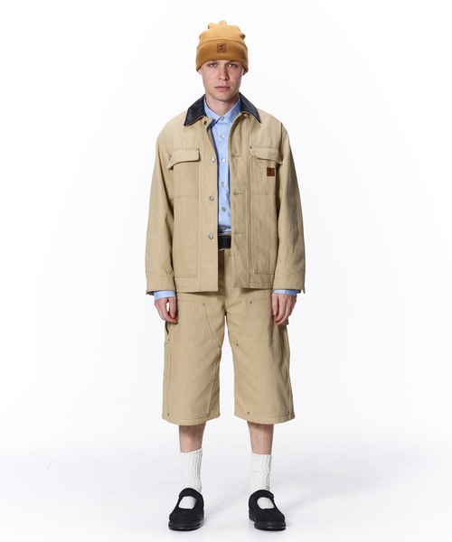 Jieda（ジエダ）の「LEATHER COLLAR FADE COVERALL（カバーオール・メンズ・ブラック/ベージュ/カーキ・1/2）」の6枚目の写真