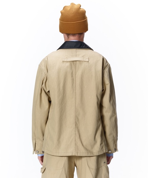 Jieda（ジエダ）の「LEATHER COLLAR FADE COVERALL（カバーオール・メンズ・ブラック/ベージュ/カーキ・1/2）」の8枚目の写真