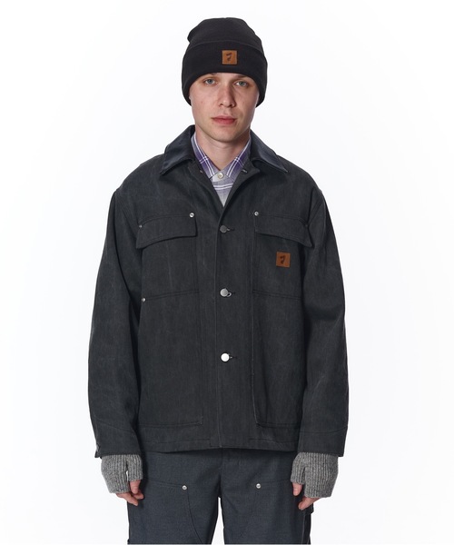 Jieda（ジエダ）の「LEATHER COLLAR FADE COVERALL（カバーオール・メンズ・ブラック/ベージュ/カーキ・1/2）」の10枚目の写真