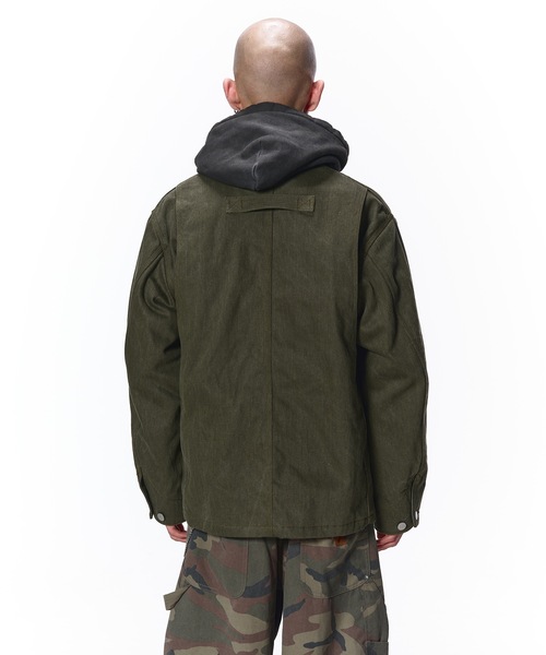 Jieda（ジエダ）の「LEATHER COLLAR FADE COVERALL（カバーオール・メンズ・ブラック/ベージュ/カーキ・1/2）」の14枚目の写真