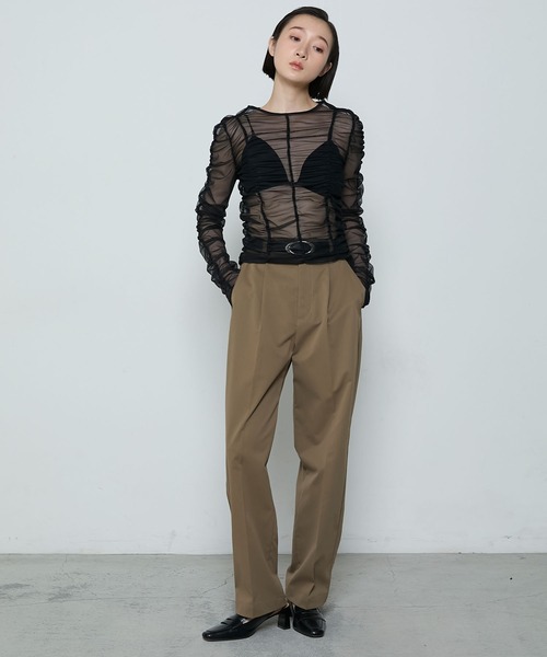 Tulle shirring tops / チュール シャーリング トップス（T