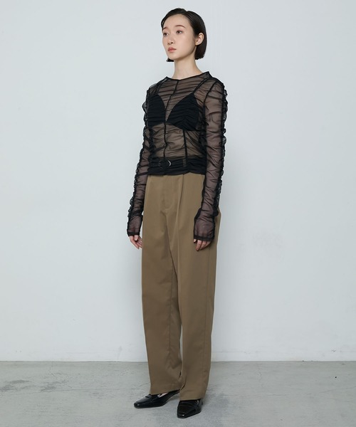 Tulle shirring tops / チュール シャーリング トップス（T