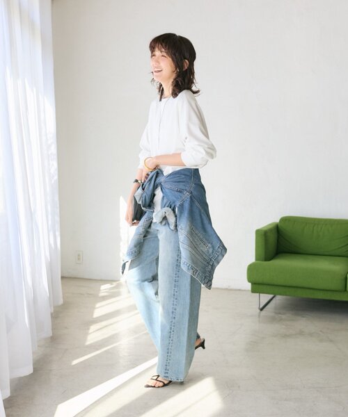 RIVE DROITE（リヴドロワ）の「カットジョーゼットライトプルオーバー（Tシャツ/カットソー・レディース・ベージュ/ブラック/オフホワイト・FREE）」の20枚目の写真