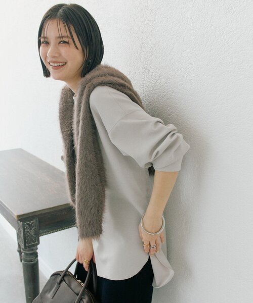 RIVE DROITE リヴドロワ カットジョーゼットプルオーバー ホワイト