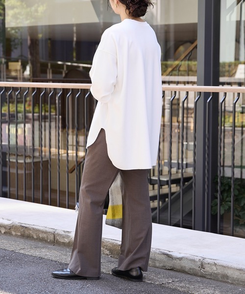 RIVE DROITE（リヴドロワ）の「カットジョーゼットライトプルオーバー（Tシャツ/カットソー・レディース・ベージュ/ブラック/オフホワイト・FREE）」の7枚目の写真