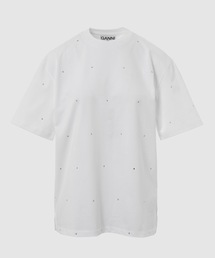 tシャツ 「GANNI (ガニー)」Basic Jersey Rhinestone Relaxed T-shirt レディース 楽天市場】GANNI ガニー 半袖 Tシャツ BASIC JERSEY RHINESTONE