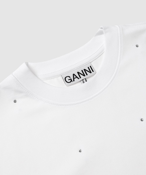 セール】Heavy Cotton Drop Shoulder Rhinestone T-shirt（T