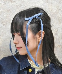 axes femme | デニムリボンクリップ(バレッタ/ヘアクリップ)