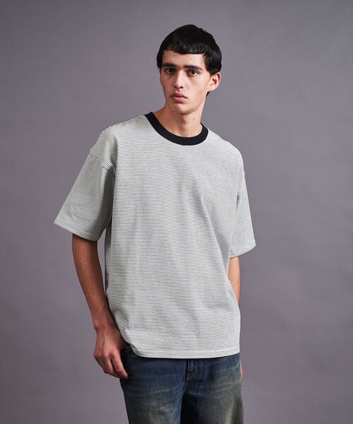 MONKEY TIME(モンキータイム)の「<VATANLOOP × monkey time> オーガニック ボーダー Tシャツ(Tシャツ/カットソー・メンズ・ダークグレー/ホワイト/ブラック・XL/L/M/S)」の19枚目の写真