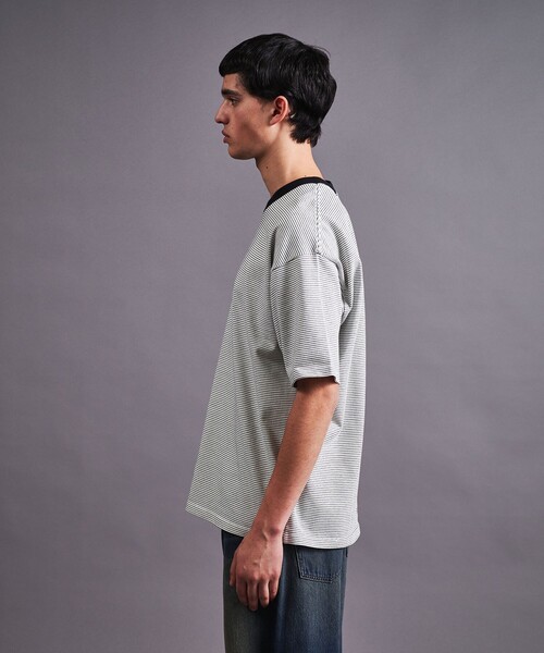 MONKEY TIME(モンキータイム)の「<VATANLOOP × monkey time> オーガニック ボーダー Tシャツ(Tシャツ/カットソー・メンズ・ダークグレー/ホワイト/ブラック・XL/L/M/S)」の17枚目の写真