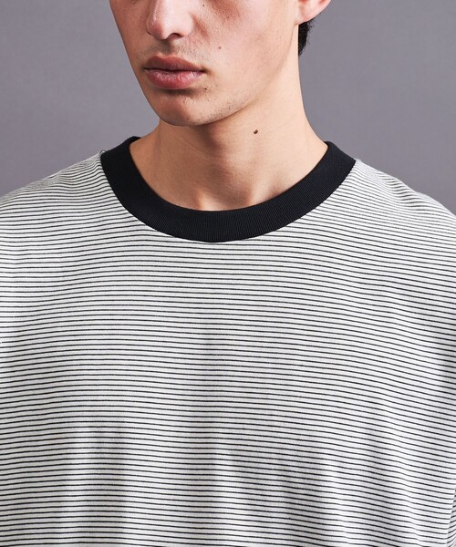 MONKEY TIME(モンキータイム)の「<VATANLOOP × monkey time> オーガニック ボーダー Tシャツ(Tシャツ/カットソー・メンズ・ダークグレー/ホワイト/ブラック・XL/L/M/S)」の8枚目の写真