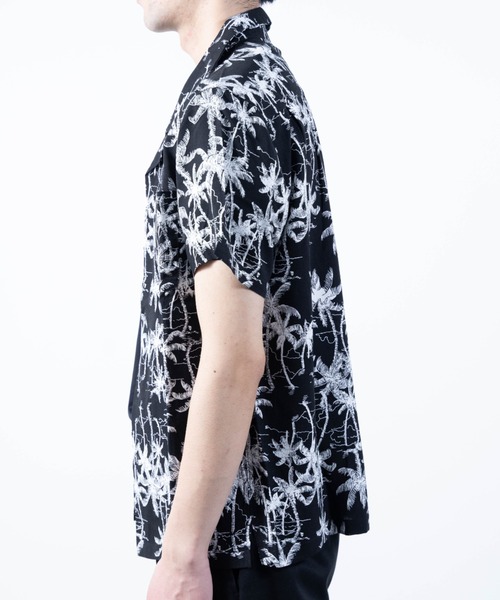 BARCEDOS（バルセドス）の「レーヨン アロハシャツ（シャツ/ブラウス・メンズ・ブラック×レッド/ライトブルー/ホワイト×ブラック/サックスブルー/スカイブルー/ブルー/ブラック×ブルー/インディゴ×ゴールド/ブラック×ホワイト/イエロー/ネイビー×ホワイト/ブラックミックス・L/LL/M）」の18枚目の写真