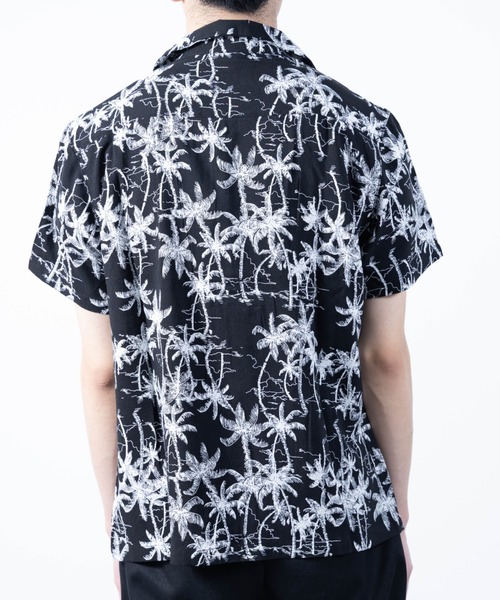 BARCEDOS（バルセドス）の「レーヨン アロハシャツ（シャツ/ブラウス・メンズ・ブラック×レッド/ライトブルー/ホワイト×ブラック/サックスブルー/スカイブルー/ブルー/ブラック×ブルー/インディゴ×ゴールド/ブラック×ホワイト/イエロー/ネイビー×ホワイト/ブラックミックス・L/LL/M）」の19枚目の写真