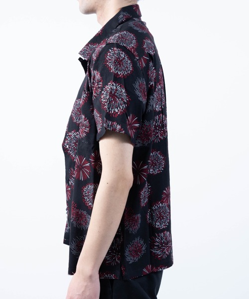 BARCEDOS（バルセドス）の「レーヨン アロハシャツ（シャツ/ブラウス・メンズ・ブラック×レッド/ライトブルー/ホワイト×ブラック/サックスブルー/スカイブルー/ブルー/ブラック×ブルー/インディゴ×ゴールド/ブラック×ホワイト/イエロー/ネイビー×ホワイト/ブラックミックス・L/LL/M）」の20枚目の写真