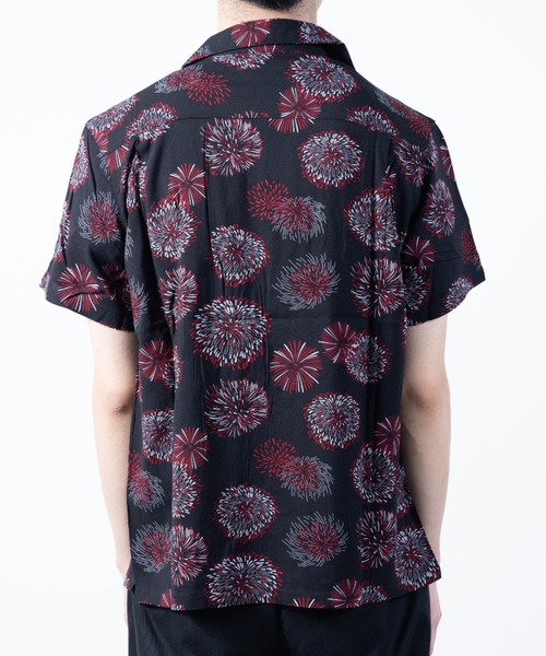 BARCEDOS（バルセドス）の「レーヨン アロハシャツ（シャツ/ブラウス・メンズ・ブラック×レッド/ライトブルー/ホワイト×ブラック/サックスブルー/スカイブルー/ブルー/ブラック×ブルー/インディゴ×ゴールド/ブラック×ホワイト/イエロー/ネイビー×ホワイト/ブラックミックス・L/LL/M）」の21枚目の写真