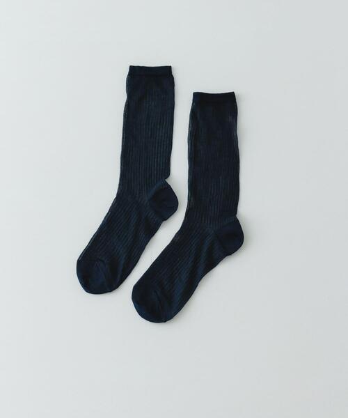 RODE SKO（ロデスコ）の「PIEDI NUDI　HARINUKI HIGH SOCKS（ソックス/靴下・レディース・ブルー/ホワイト系その他/ネイビー・-）」の3枚目の写真