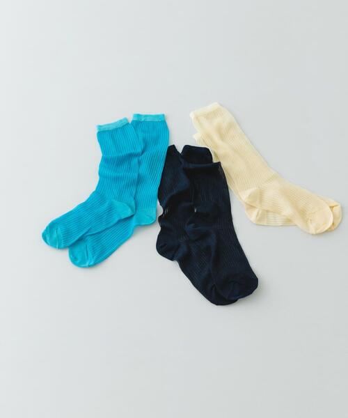 RODE SKO（ロデスコ）の「PIEDI NUDI　HARINUKI HIGH SOCKS（ソックス/靴下・レディース・ブルー/ホワイト系その他/ネイビー・-）」の5枚目の写真