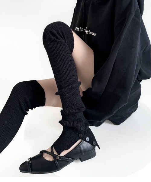 UP START（アップスタート）の「【LAMPOON】リブニーハイレッグウォーマー（レッグウォーマー・レディース・ベージュ/グレー/ホワイト/ブラック・FREE）」の9枚目の写真