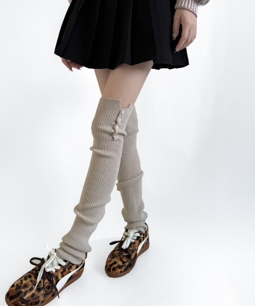 UP START（アップスタート）の「【LAMPOON】リブニーハイレッグウォーマー（レッグウォーマー・レディース・ベージュ/グレー/ホワイト/ブラック・FREE）」の12枚目の写真