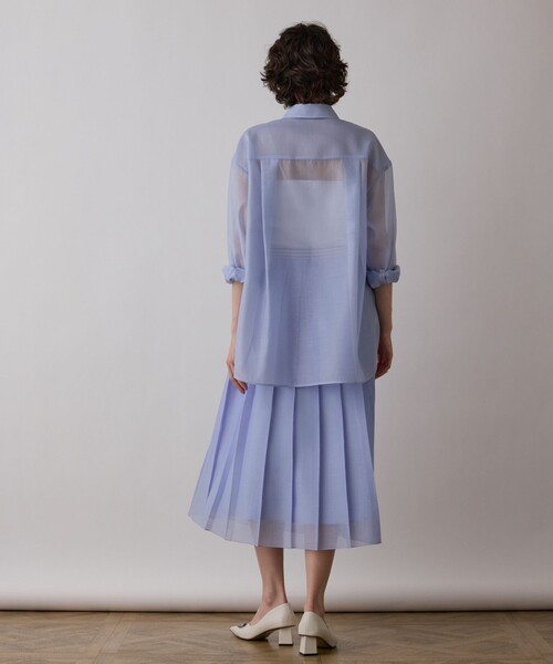 Diagram（ダイアグラム）の「マットシアープリーツスカート（スカート・レディース・ブルー/ホワイト・36/38）」の3枚目の写真
