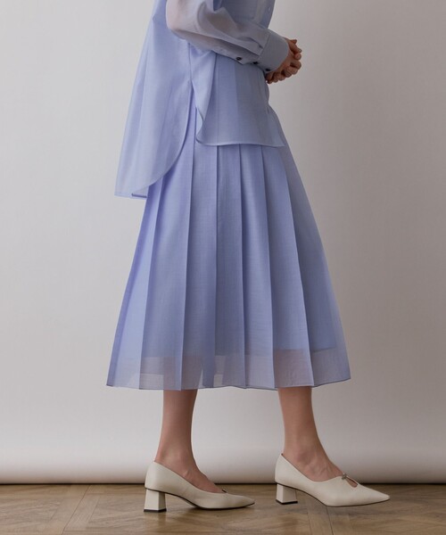 Diagram（ダイアグラム）の「マットシアープリーツスカート（スカート・レディース・ブルー/ホワイト・36/38）」の6枚目の写真
