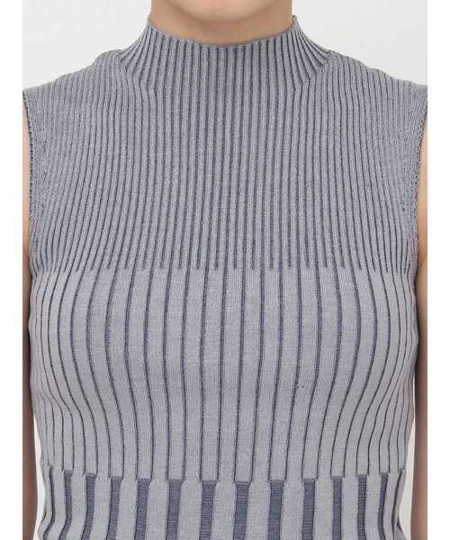 セール】リブデザインハイネックノースリーブニット（ニット/セーター