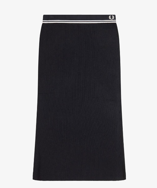 FRED PERRY(フレッドペリー)の「Tipped Rib Knitted Skirt/リブニットスカート(スカート・レディース・ブラック・8/10)」の6枚目の写真