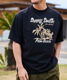 【SUNNY SMITH】11.6ウルトラヘビーオンス Heavy SmithPalm Beach プリントTシャツ