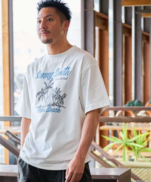 Sunny Smith(サニースミス)の「【SUNNY SMITH】11.6ウルトラヘビーオンス Heavy SmithPalm Beach プリントTシャツ(Tシャツ/カットソー・レディース・チャコールグレー/ブラック/オフホワイト・LARGE/MEDIUM)」の19枚目の写真