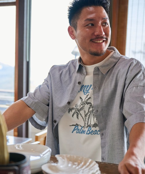 Sunny Smith(サニースミス)の「【SUNNY SMITH】11.6ウルトラヘビーオンス Heavy SmithPalm Beach プリントTシャツ(Tシャツ/カットソー・レディース・チャコールグレー/ブラック/オフホワイト・LARGE/MEDIUM)」の5枚目の写真