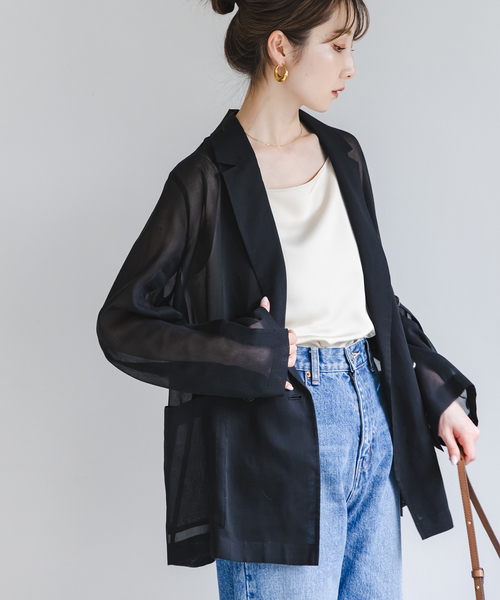 専用　美品　NOBLE ノーブル　レースオーバージャケット　サマージャケット Noble（ノーブル）の「《追加》ソフトオーガンジーシアー