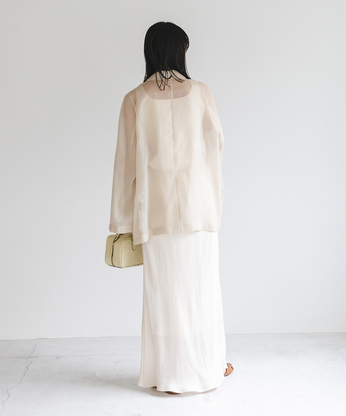 NOBLE ノーブル ソフトオーガンジーシアージャケット ベージュ 38 追加》ソフトオーガンジーシアージャケット 2（テーラード