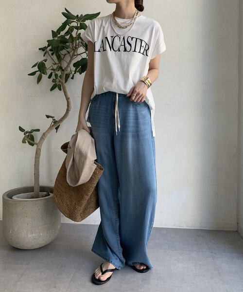 DouDou(ドゥドゥ)の「【WEB限定】ドルマンロゴTEE(Tシャツ/カットソー・レディース・ブラック/オフホワイト/グレー・FREE)」の18枚目の写真