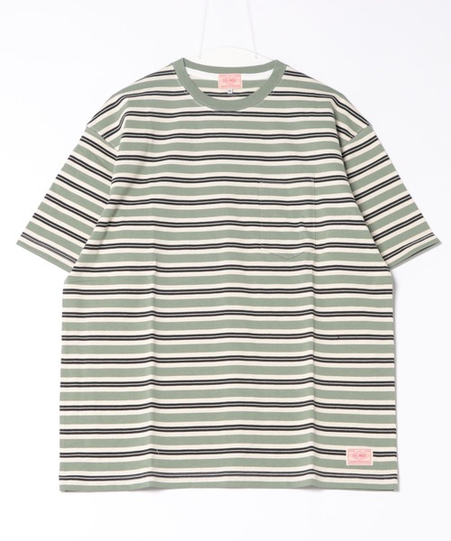 BIG MIKE(ビッグマイク)の「BIG MIKE ビックマイク / レトロボーダー サングラスポケット 半袖Tシャツ // 102528590(Tシャツ/カットソー・メンズ・グリーン系その他/ベージュ系その他/グレー系その他・MEDIUM/X-LARGE/LARGE)」の9枚目の写真