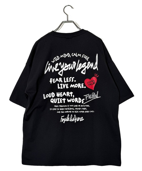Candlestick(キャンドルスティック)の「レトロ グラフィック ハート 刺繍 オーバーサイズ ストリート ヘビーウェイト 半袖 Tシャツ 韓国 CVC(Tシャツ/カットソー・レディース・ホワイト系/ホワイト系1/ブラック系1/ブラック系/ホワイト/ブラック・L/M/LL)」の15枚目の写真