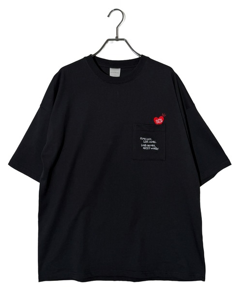 Candlestick(キャンドルスティック)の「レトロ グラフィック ハート 刺繍 オーバーサイズ ストリート ヘビーウェイト 半袖 Tシャツ 韓国 CVC(Tシャツ/カットソー・レディース・ホワイト系/ホワイト系1/ブラック系1/ブラック系/ホワイト/ブラック・L/M/LL)」の14枚目の写真