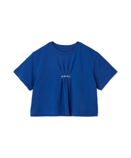 emmi（エミ）の「【USAGI限定カラー】【emmi×PlaX（TM）】クロップドemmiロゴＴシャツ（Tシャツ/カットソー・レディース・ライトベージュ/ブラック/オフホワイト/ブルー・FREE）」の4枚目の写真