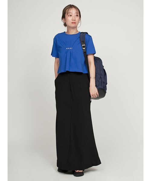 emmi（エミ）の「【USAGI限定カラー】【emmi×PlaX（TM）】クロップドemmiロゴＴシャツ（Tシャツ/カットソー・レディース・ライトベージュ/ブラック/オフホワイト/ブルー・FREE）」の20枚目の写真