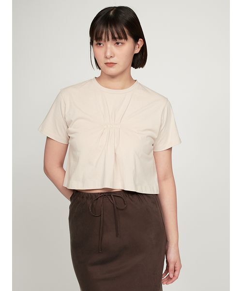 emmi（エミ）の「【USAGI限定カラー】【emmi×PlaX（TM）】クロップドemmiロゴＴシャツ（Tシャツ/カットソー・レディース・ライトベージュ/ブラック/オフホワイト/ブルー・FREE）」の22枚目の写真