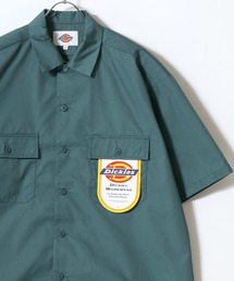 Dickies（ディッキーズ）の「Dickies/ディッキーズ オーバーサイズ TCツイル ワンポイントロゴ刺繍 ワークシャツ レディース メンズ（シャツ/ブラウス・メンズ）」
