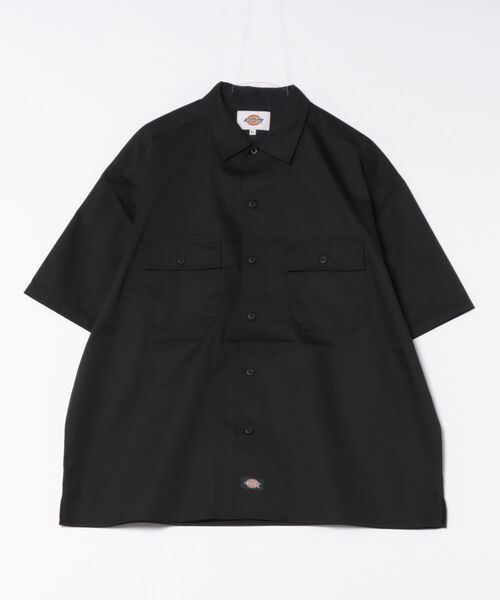 Dickies（ディッキーズ）の「Dickies/ディッキーズ オーバーサイズ TCツイル ワンポイントロゴ刺繍 ワークシャツ レディース メンズ（シャツ/ブラウス・メンズ・ブラック/ブルーグリーン/ベージュ/チャコール・LL/L/M）」の5枚目の写真