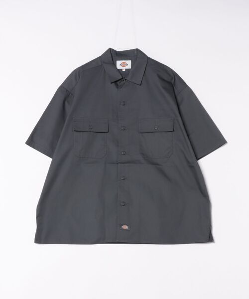 Dickies（ディッキーズ）の「Dickies/ディッキーズ オーバーサイズ TCツイル ワンポイントロゴ刺繍 ワークシャツ レディース メンズ（シャツ/ブラウス・メンズ・ブラック/ブルーグリーン/ベージュ/チャコール・LL/L/M）」の7枚目の写真