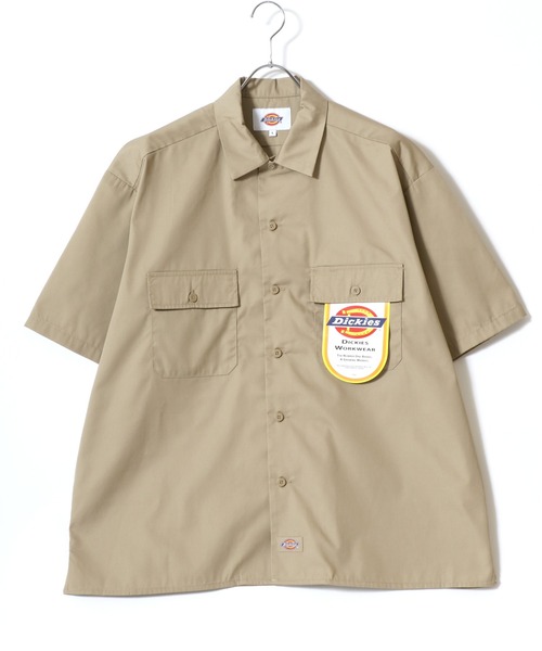Dickies（ディッキーズ）の「Dickies/ディッキーズ オーバーサイズ TCツイル ワンポイントロゴ刺繍 ワークシャツ レディース メンズ（シャツ/ブラウス・メンズ・ブラック/ブルーグリーン/ベージュ/チャコール・LL/L/M）」の18枚目の写真