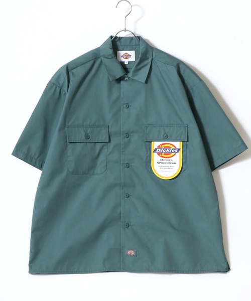 Dickies（ディッキーズ）の「Dickies/ディッキーズ オーバーサイズ TCツイル ワンポイントロゴ刺繍 ワークシャツ レディース メンズ（シャツ/ブラウス・メンズ・ブラック/ブルーグリーン/ベージュ/チャコール・LL/L/M）」の21枚目の写真