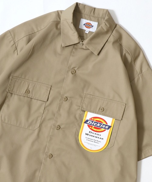 Dickies（ディッキーズ）の「Dickies/ディッキーズ オーバーサイズ TCツイル ワンポイントロゴ刺繍 ワークシャツ レディース メンズ（シャツ/ブラウス・メンズ・ブラック/ブルーグリーン/ベージュ/チャコール・LL/L/M）」の15枚目の写真