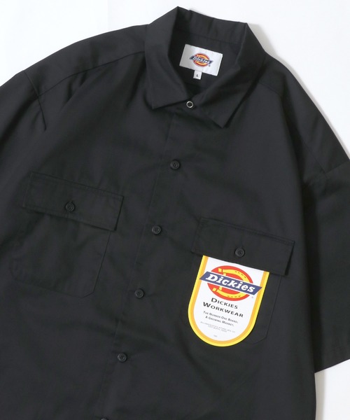 Dickies（ディッキーズ）の「Dickies/ディッキーズ オーバーサイズ TCツイル ワンポイントロゴ刺繍 ワークシャツ レディース メンズ（シャツ/ブラウス・メンズ・ブラック/ブルーグリーン/ベージュ/チャコール・LL/L/M）」の17枚目の写真