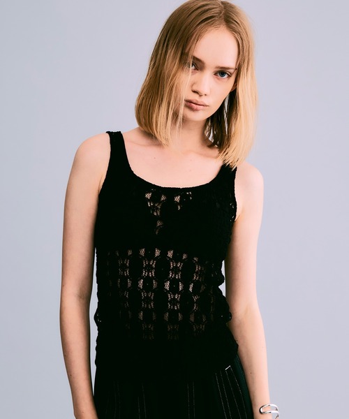 ラッセルレースタンクトップ　ブラック NOBLE｜ラッセルレースタンクトップ | Rakuten Fashion(楽天