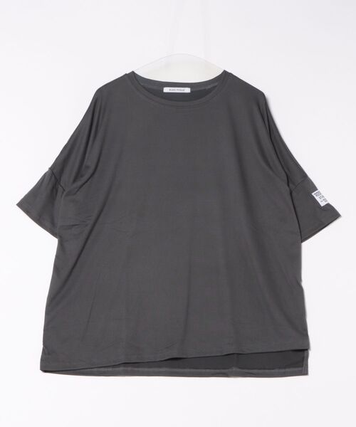 BLANC FICELLE（ブランフィセル）の「ソフトな　オーバーサイス　ロング丈　Tシャツ（Tシャツ/カットソー・レディース・ブラック/グリーン/グレー/オレンジ・FREE）」の12枚目の写真