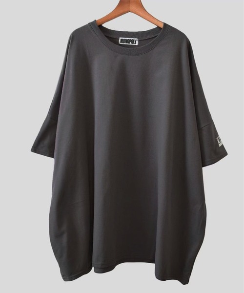 BLANC FICELLE（ブランフィセル）の「ソフトな　オーバーサイス　ロング丈　Tシャツ（Tシャツ/カットソー・レディース・ブラック/グリーン/グレー/オレンジ・FREE）」の9枚目の写真